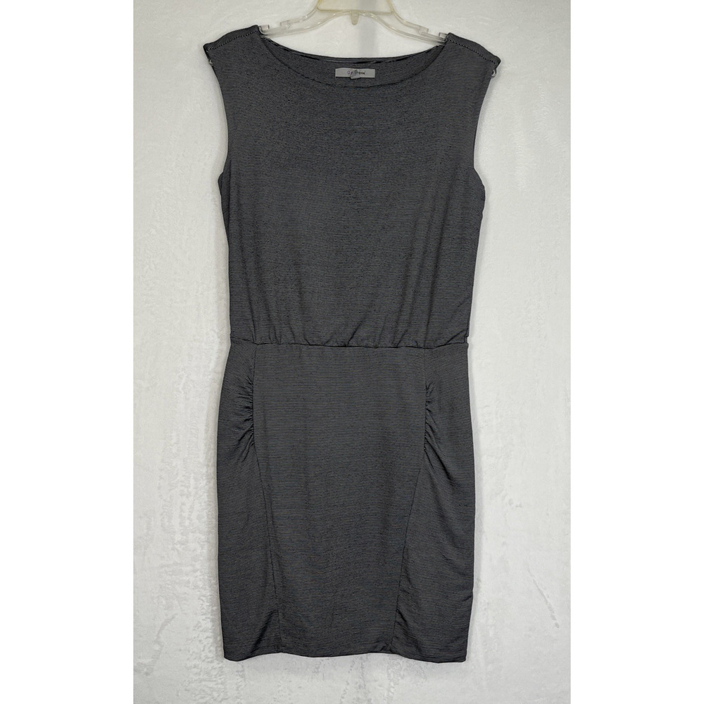 Athleta Modal Dress Women’s Size X-Small Petite BLack/Gray Ruched Sleeveless FS